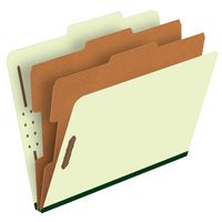 Pendaflex Classification Folders - 2 Dividers, Light Green, Letter, 10/BX (17173)