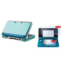 Insten LCD Screen Protector with Clear Hard Case Compatible With Nintendo 3DS