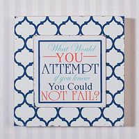 Adams & Co 8x8x1.5 wood sign (WHT ATTMPT) white/black/clear