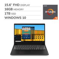 Lenovo IdeaPad S145 2019 Premium 15.6" FHD Laptop Notebook Computer,AMD Ryzen 5-3500U 2.0 GHz, AMD Radeon Vega 8, 16GB RAM,1TB SSD, No DVD, Wi-Fi, Bluetooth, Webcam, HDMI, Windows 10 Home