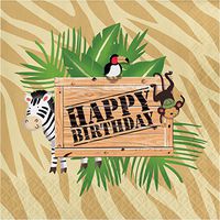 Safari Adventure Birthday Napkins, 48 ct