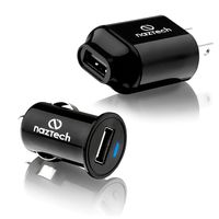 Naztech 1000mAh Charging Kit with Micro USB Cable and Adapter for Smartphones - Retail Packaging - Black