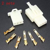 Jffeay 2sets 2.8mm 3 Way Motorcycle Electrical Male Female Connector Terminal Housing