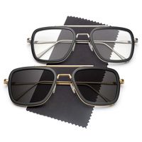 Gaoye 2 Pack Retro Aviator Square Blue Light Blocking Computer Glasses/Sunglasses Goggle Gradient Flat Lens Hero - GY5011