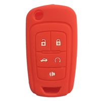 Red Silicone Cover Holder Case Fob Cover for 2010-2014 BUICK LaCrosse Flip Keyless Case cover 5 Buttons