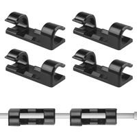 MyLifeUNIT 60 Pack Cable Clips, Magnetic Adhesive Wire Clips Cord Organizer for Wall and Desk (Black)