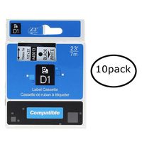 10-Pack Replace Dymo Labels Refill Tape D1 45013, 1/2 Inch Black on White S0720530 for Dymo LabelManager Label Makers 160 210D 280 260P, 12mm x 7m