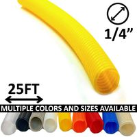 Electriduct 1/4" Split Wire Loom Tubing Polyethylene Flexible Conduit (0.25 Inch ID) - Yellow - 25 Feet