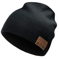 Bluetooth Beanie,Upgraded Bluetooth V5.0 Unisex Knit Wireless Cap Bluetooth Hat with Built-in HD Stereo Speakers & Microphone Unique Stocking Stuffers for Men Women Boys and Girls (Black)