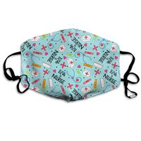 Love A Nurse Whimsy Blue Dust Mask,Washable and Reusable Cleaning Gardening Outdoor Activities Warm Windproof Mask