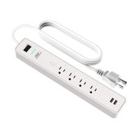 CRST Smart Power Strip WiFi Surge Protector Voice Control with Alexa Echo Google Home Dual USB Ports, 4 Independent APP Control Sockets, 6 Feet Extension Cord, 1875W/15A ETL Listed ¡­