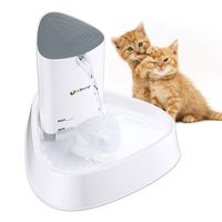 isYoung Cat Fountain LED Pet Water Fountain Ultra Quiet Automatic Pet Water Dispenser with Adjustable Water Flow and Activated Carbon Filter for Dogs, Cats, Birds and Small Animals
