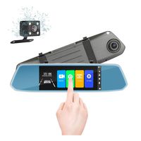 7" Mirror Dual Dash Cam Touch Screen Full HD 1080P Front Camera with Waterproof Rear View Camera, Parking Monitor,G-Sensor, Night Vision, Loop Recording