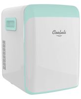 Cooluli Classic Turquoise 15 Liter Compact Portable Cooler Warmer Mini Fridge for Bedroom, Office, Dorm, Car - Great for Skincare & Cosmetics (110-240V/12V)