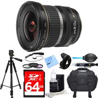 Canon EF-S 10-22mm F/3.5-4.5 USM Lens Deluxe Accessory Bundle includes Lens, 64GB SDXC Memory Card, Tripod, 77mm Filter Kit, Lens Hood, Bag, Cleaning Kit, Beach Camera Cloth and More