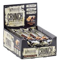 Warrior Crunch High Protein Low Carb Bar, 64 g, Salted Caramel, Pack of 12 bars