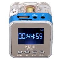 NIZHI TT-028 Portable Music Box USB TF Micro SD Card MP3 Player LCD Time Display Mini Speaker FM Radio