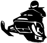 hBARSCI Snowmobile Vinyl Decal - 5 Inches - for Cars, Trucks, Windows, Laptops, Tablets, Outdoor-Grade 2.5mil Thick Vinyl - Black
