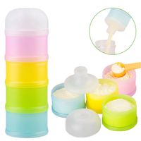 Formula Dispenser, Kidsmile Twist-Lock Stackable On-The-Go BPA Free Milk Powder Box Baby Food Storage Container Snack Cups for Toddlers - 4 Feeds, no Powder Leakage