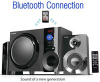 Boytone BT-210FB Wireless Bluetooth Stereo Audio Speaker with Powerful Sound, Bass System, Excellent Clear Sound & FM Radio, Remote Control, Aux-In Port, USB/SD/for Phone's, Laptops, Black, 30 W