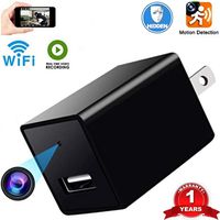 Wi-Fi Spy Charger Camera Hidden Spy Camera USB Charger Wireless Mini Cam 720P HD Monitoring WiFi Surveillance for Home Office Security Camera Monitoring with Motion Detection Nanny Cam