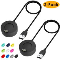 EZCO Charger Compatible with Garmin Vivoactive 3 / Fenix 5 / Fenix 6 6S 6X, 2 Pack 3.3 Ft USB Charging Cable Stand Station Date Syn for Fenix 5 5S 5X / Forerunner 935 Smart Watch