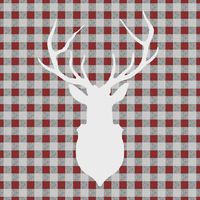DEER SILHOUETTE RED GREY GINGHAM CHRISTMAS EMBOSSED 13" x 13" 33CM X 33CM 20 X 3 PLY PAPER NAPKINS