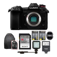 Panasonic LUMIX G9 Mirrorless Camera Body w/Digital Slave Flash & 64GB Bundle