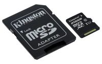 Kingston Canvas Select 256GB microSDHC Class 10 microSD Memory Card UHS-I 80MB/s R Flash Memory Card with Adapter (SDCS/256GB)