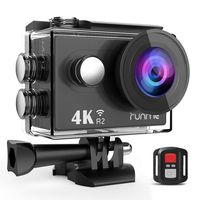 RUNME R2 4K WiFi Action Camera Ultra HD Waterproof Camcorder 12MP 170 Degree Wide Angle 2.4G Remote Control 2 Inch LCD Screen Plus 1050mAh Rechargeable Battery