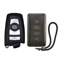 SHIKELANG Keyless Entry Remote Control Refit Rosewood Car Key Fob Shell Replacement for BMW (Circuit Board & Battery Excluded)