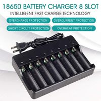 18650 Battery Charger for Rechargeable Batteries and Universal Smart Battery Charger for 18650 26650 14500 16340 18500 10440 18350 17670 Li-Ion Intellicharge Charger 8 Bay (Not Batteries)