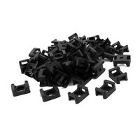 uxcell Plastic Wire Buddle Cable Tie Mount Saddle 9mm 100pcs Black