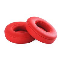 Justfitgear Replacement Protein Leather Ear Pads for Dr. Dre Beats Solo 2.0 3.0 Wired Headphone Headset Earphone (Red)