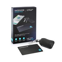Safedome Classic Combo Pack, 1x Classic Bluetooth Item Tracker Card, 1x Smart Key Locator Fob, Item Finder with GPS-Like Bluetooth Tracking for Lost Keys, Backpack, Phone, Wallet, Free Companion App