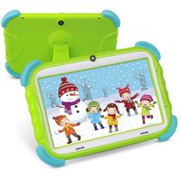 ZONKO Kids Tablet 7 inch, Eye Protection IPS HD Display, WiFi Android Tablet, 16GB and Supported Micro SD Card, GMS Certified, Kid-Proof Case with Stand (Green)