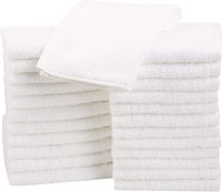 AmazonBasics Cotton Washcloths Towels - Pack of 24, White