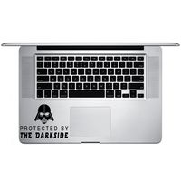 Protected by The Darkside Darth Vader Star Wars Inspired Vinyl Sticker Laptop Keyboard Inside Corner iPhone Cell Decal (3.5" Wide)