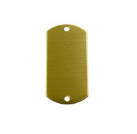 RMP Stamping Blanks, 1 Inch x 2 Inch Dog Tag with Two Holes, Brass 0.032 Inch (20 Ga.) - 20 Pack