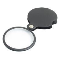 Semoic Portable 60mm Diameter 5X Round Magnifying Glass w Black Cover