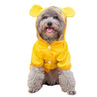 ccypet Small Dog Raincoat Poncho Water Proof Clothes with Hood Lightweight Rain Jacket-L(Bust:19'')