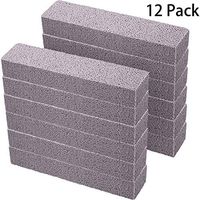 Pumice Stones for Cleaning - Pumice Scouring Pad, Grey Pumice Stick Cleaner for Removing Toilet Bowl Ring, Bath, Household, Kitchen, Pool, 5.9 x 1.4 x 0.9 Inch (12 Pieces)