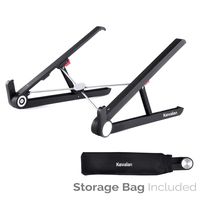 Laptop Stand, Kavalan Portable Desktop Light Weight Notebook Holder, Adjustable Eye-Level Ergonomic Height Design for MacBook Pro Air, Chromebook and More - Storage Bag Included (Black)