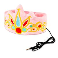 OCT17 Kids Headphones Soft Flexible Fleece Headband Children's Earphones for School Home Travel - Pink Crown