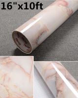 Yancorp Marble Contact Paper Removable Wallpaper Film Self-Adhesive Marble Sticker Kitchen Peel and Stick Backsplash Tile Countertop Furniture Shelf Liner 10ft (16"x120", Yellow Red)