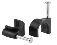 200 Pack Nail in Cable Clips Ethernet Cable Nails Tacks Clips 7mm for Cat6 Cable-Black