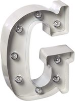 Darice White Metal Marquee Letter - G - 9.87" Tall, White Finish