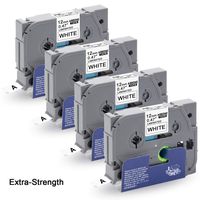 Absonic Tze-S231 Tz-S231 Tape 12mm 0.47'' Laminated White Extra Strength Labels Compatible for Brother P-Touch PTD210 PT-D400 PT-D600 PT-D200 PTH110 PT-H100 PT-1280 Label Maker, 1/2in x 26.2ft, 4-Pack