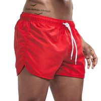 haoricu Men's Beach Shorts Quick Dry Surfing Swim Trunks Elastic Drawstring Shorts Multi-Color Optional Red
