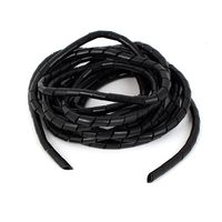uxcell 10mm Outside Diameter 8m Long PC Manage Cable Polyethylene Spiral Wrap Black
